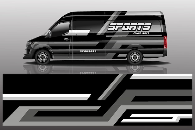 diseño de envoltura de calcomanía para auto van