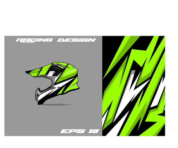 El diseño de la envoltura de la calcomanía del casco tiene una librea vectorial