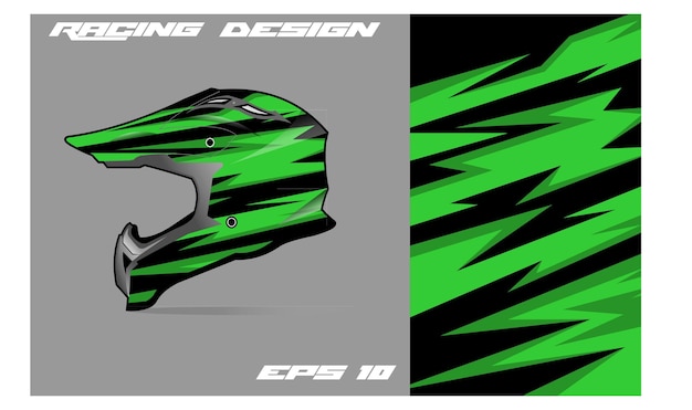 El diseño de la envoltura de la calcomanía del casco tiene una librea vectorial