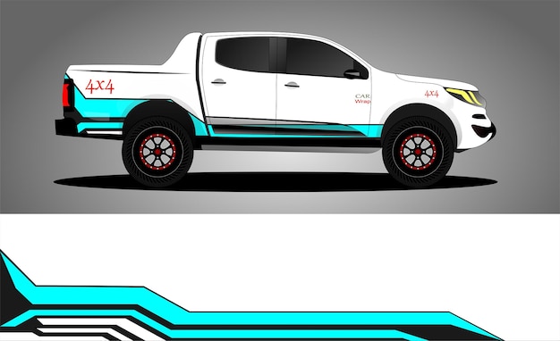 Diseño de envoltura de calcomanía de coche de camión Vector Premium