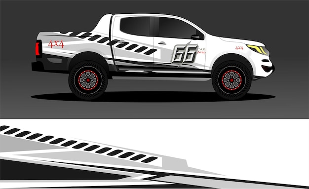 Diseño de envoltura de calcomanía de coche de camión Vector Premium