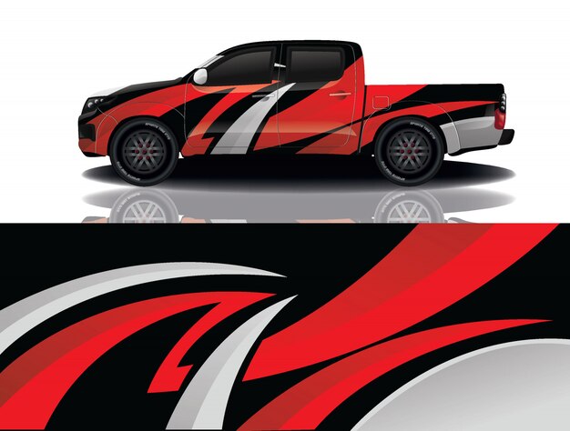 diseño de envoltura de calcomanía de coche de camión