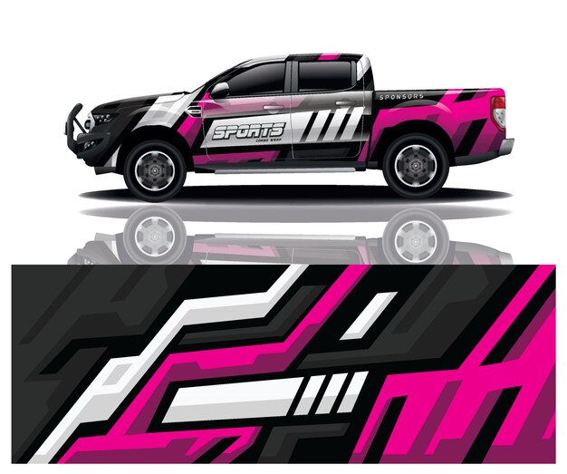 diseño de envoltura de calcomanía de coche de camión