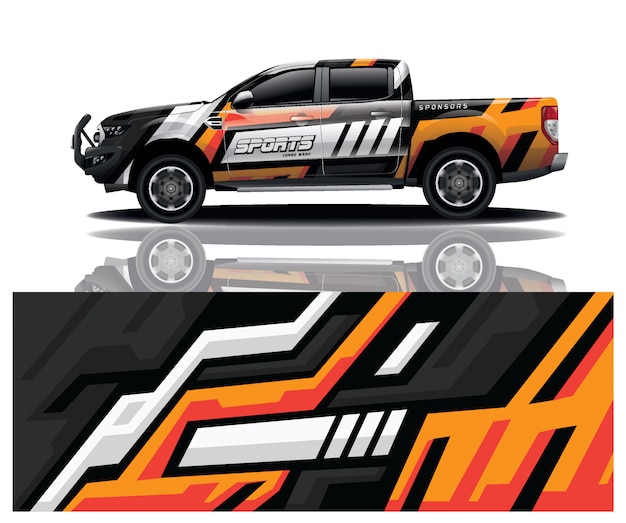 diseño de envoltura de calcomanía de coche de camión