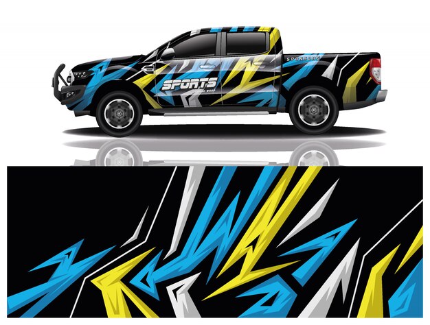 diseño de envoltura de calcomanía de coche de camión