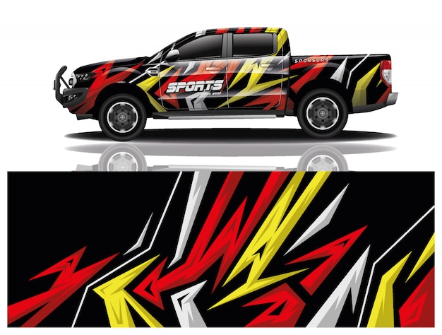 diseño de envoltura de calcomanía de coche de camión