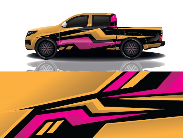 diseño de envoltura de calcomanía de coche de camión