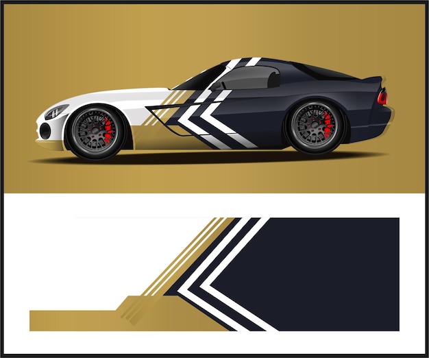 Diseño de envoltura de calcomanía de coche de carreras para diseños de envoltura de librea para vehículos de carreras