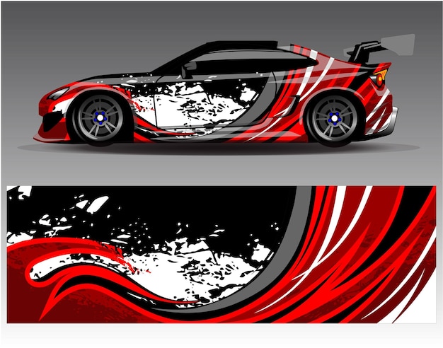 Vector diseño de envoltura de calcomanía de coche de carreras diseños de librea abstractos gráficos para tuning de carreras coche de rally