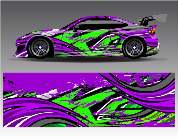 Diseño de envoltura de calcomanía de coche de carreras diseños de librea abstractos gráficos para tuning de carreras coche de rally