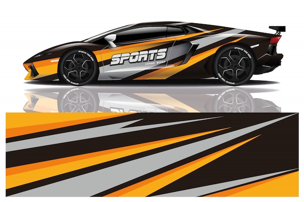 diseño de envoltura de calcomanía de coche deportivo