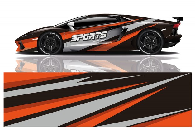 diseño de envoltura de calcomanía de coche deportivo