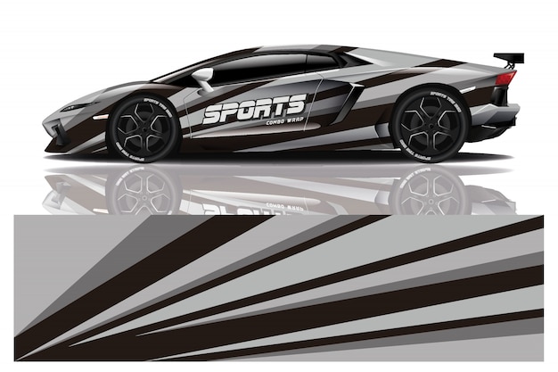 diseño de envoltura de calcomanía de coche deportivo