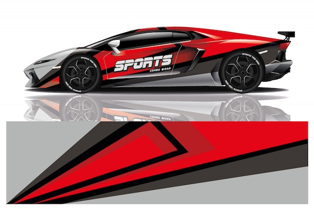 diseño de envoltura de calcomanía de coche deportivo