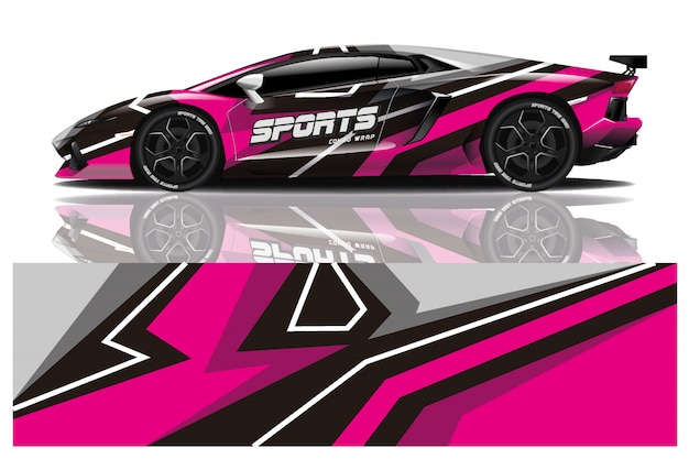 diseño de envoltura de calcomanía de coche deportivo