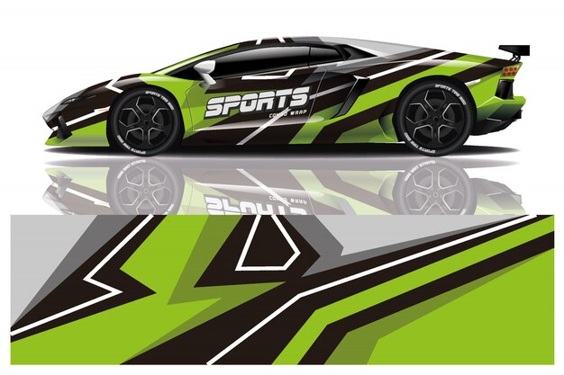 diseño de envoltura de calcomanía de coche deportivo