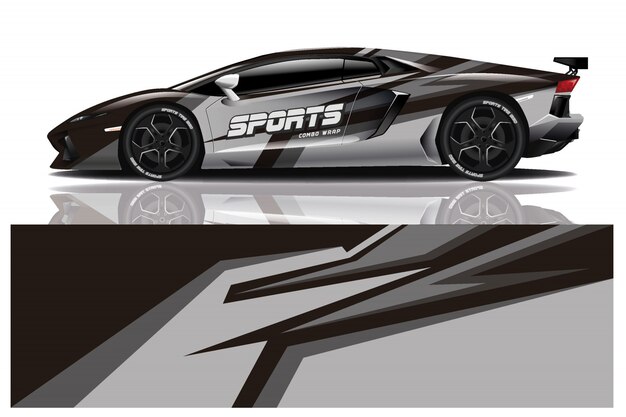 diseño de envoltura de calcomanía de coche deportivo