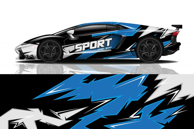 diseño de envoltura de calcomanía de coche deportivo