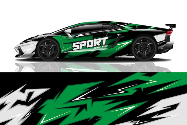 diseño de envoltura de calcomanía de coche deportivo