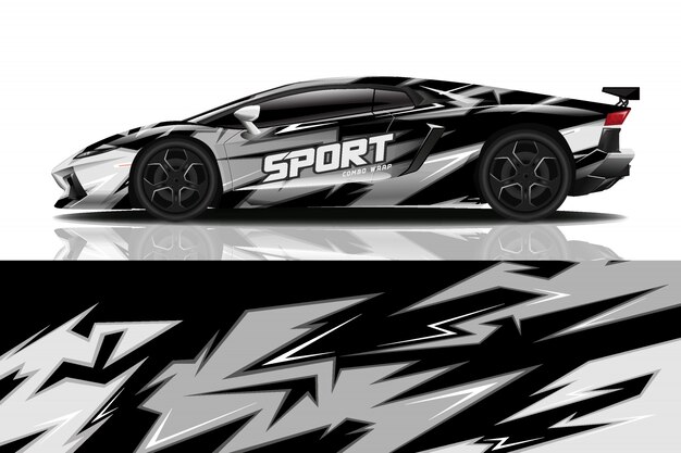 diseño de envoltura de calcomanía de coche deportivo