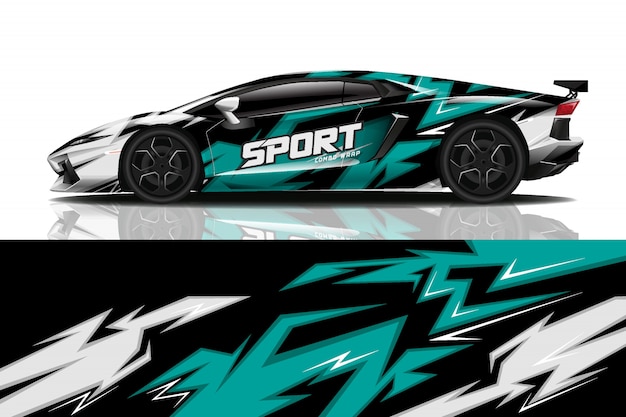 diseño de envoltura de calcomanía de coche deportivo