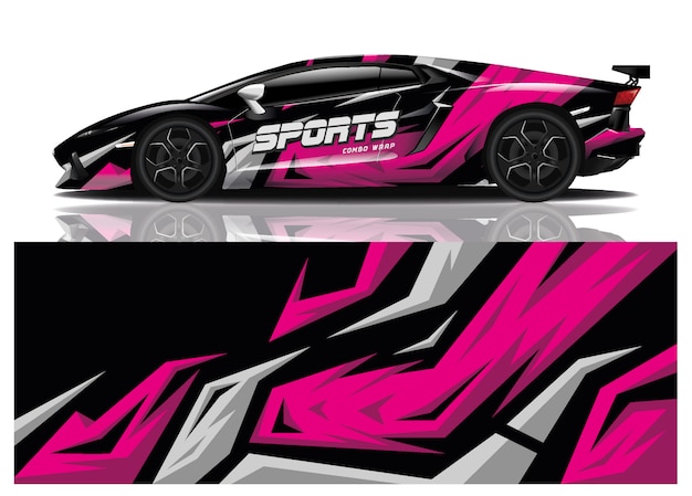 diseño de envoltura de calcomanía de coche deportivo