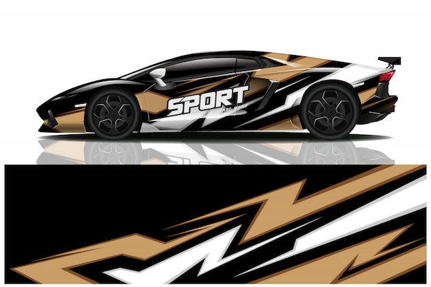 diseño de envoltura de calcomanía de coche deportivo