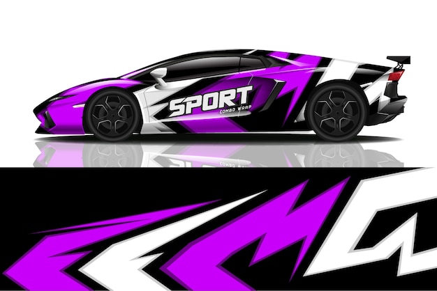 diseño de envoltura de calcomanía de coche deportivo