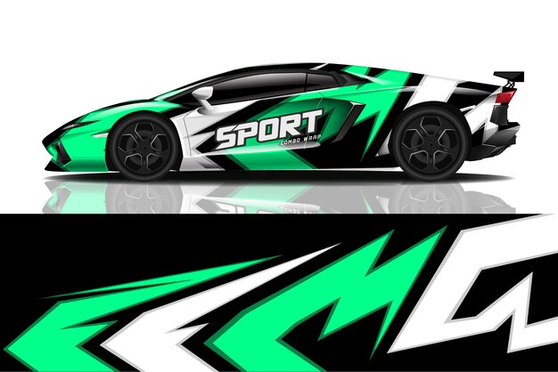 diseño de envoltura de calcomanía de coche deportivo