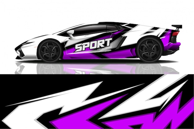 diseño de envoltura de calcomanía de coche deportivo