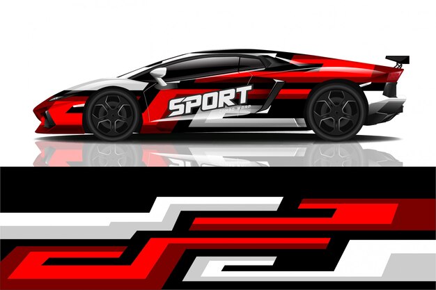 diseño de envoltura de calcomanía de coche deportivo