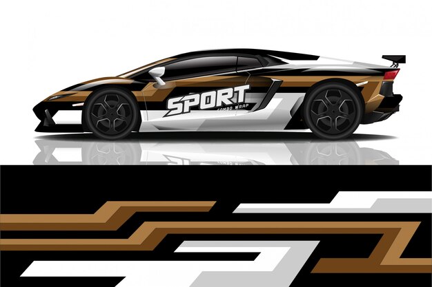 diseño de envoltura de calcomanía de coche deportivo