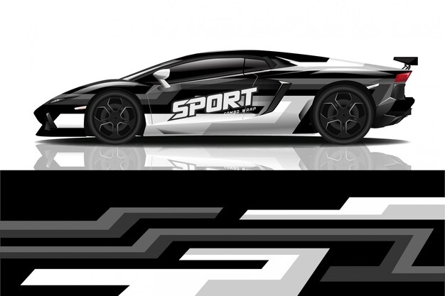 diseño de envoltura de calcomanía de coche deportivo