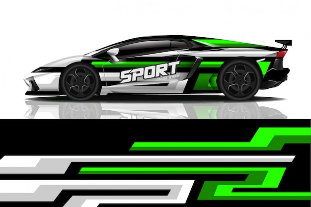 diseño de envoltura de calcomanía de coche deportivo