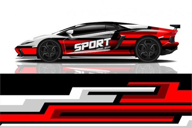 diseño de envoltura de calcomanía de coche deportivo