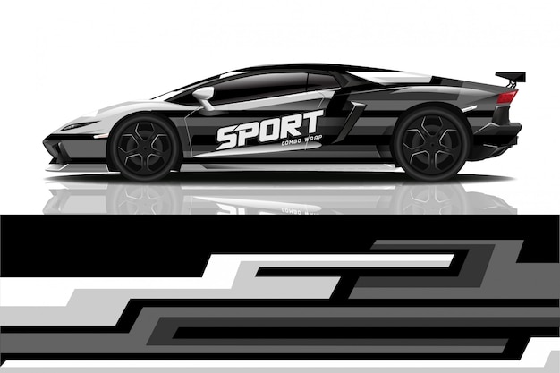 diseño de envoltura de calcomanía de coche deportivo