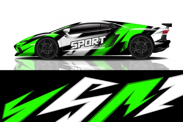 diseño de envoltura de calcomanía de coche deportivo