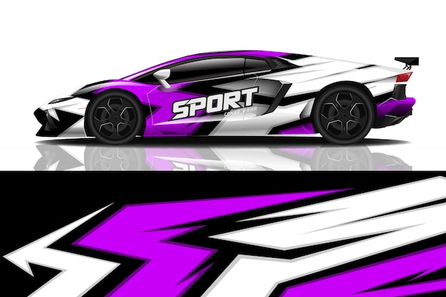 diseño de envoltura de calcomanía de coche deportivo