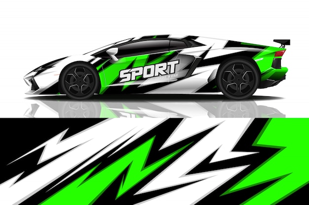 diseño de envoltura de calcomanía de coche deportivo