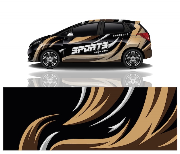diseño de envoltura de calcomanía de coche deportivo