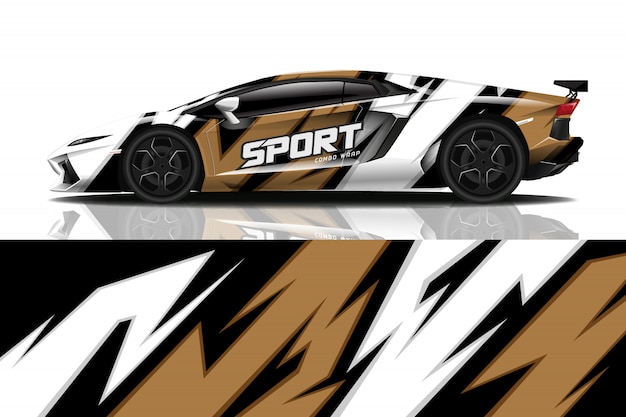 diseño de envoltura de calcomanía de coche deportivo
