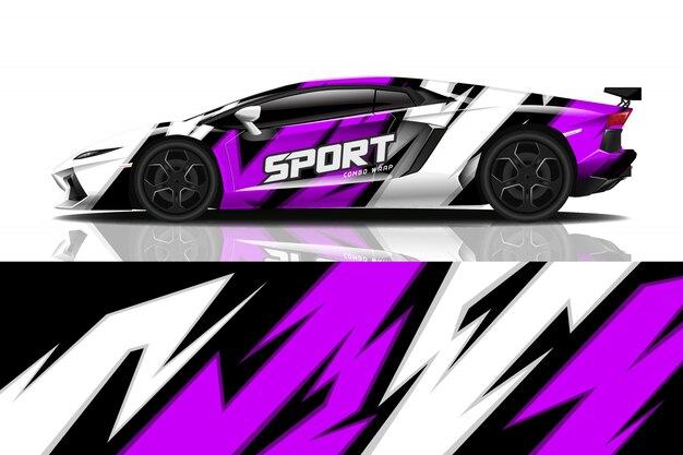 Diseño de envoltura de calcomanía de coche deportivo