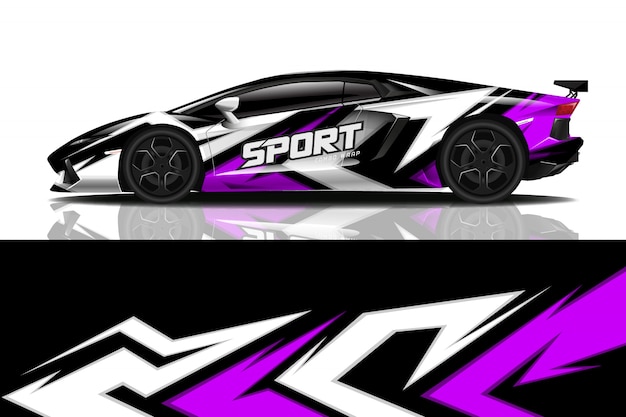 diseño de envoltura de calcomanía de coche deportivo