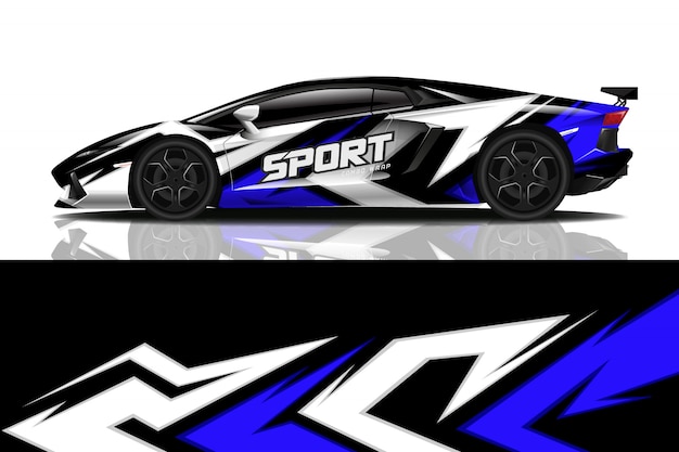 diseño de envoltura de calcomanía de coche deportivo