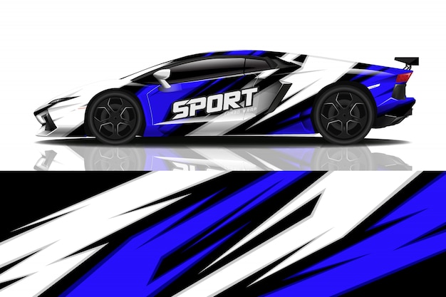 diseño de envoltura de calcomanía de coche deportivo