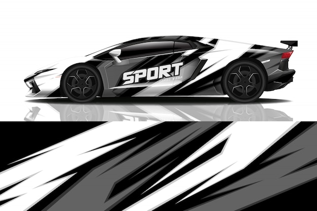 diseño de envoltura de calcomanía de coche deportivo