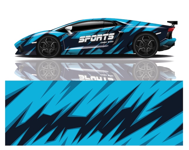 diseño de envoltura de calcomanía de coche deportivo