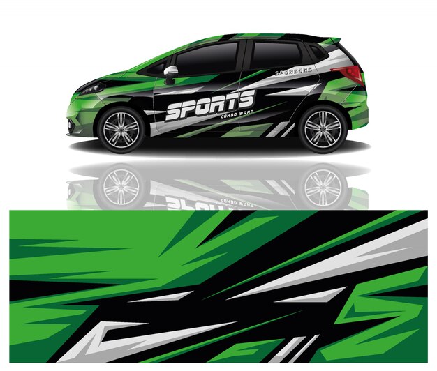 diseño de envoltura de calcomanía de coche deportivo