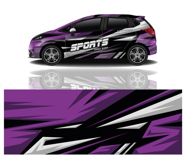 diseño de envoltura de calcomanía de coche deportivo