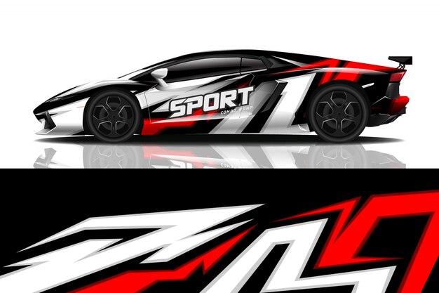diseño de envoltura de calcomanía de coche deportivo